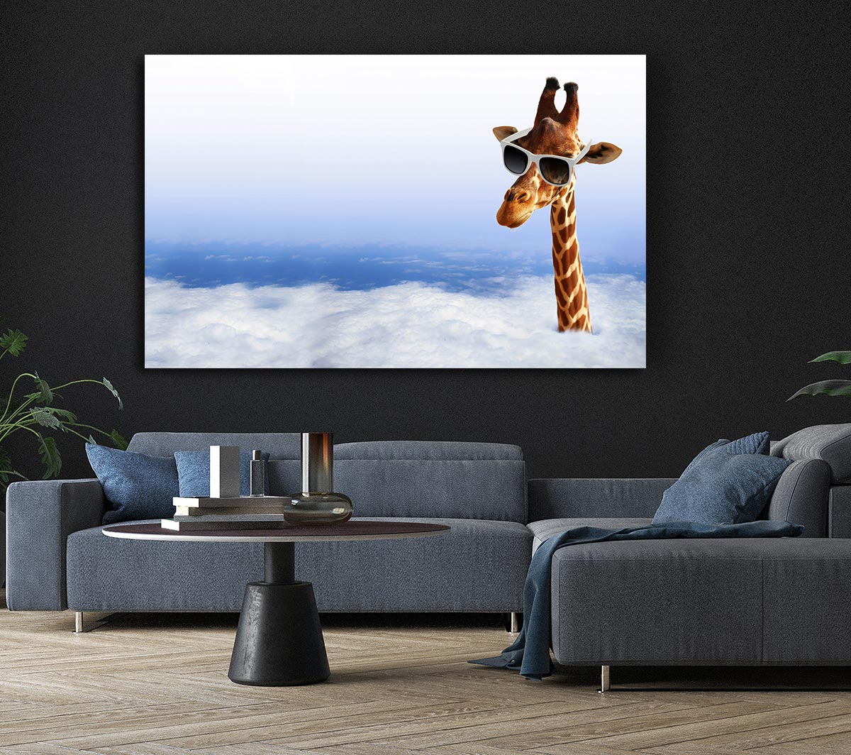 Giraffe Head In The Clouds