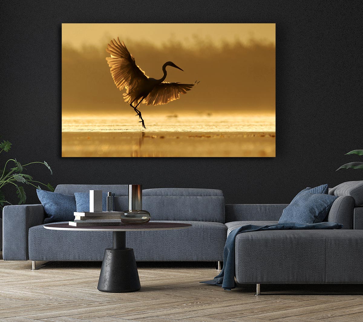 Dancing Sunset Heron