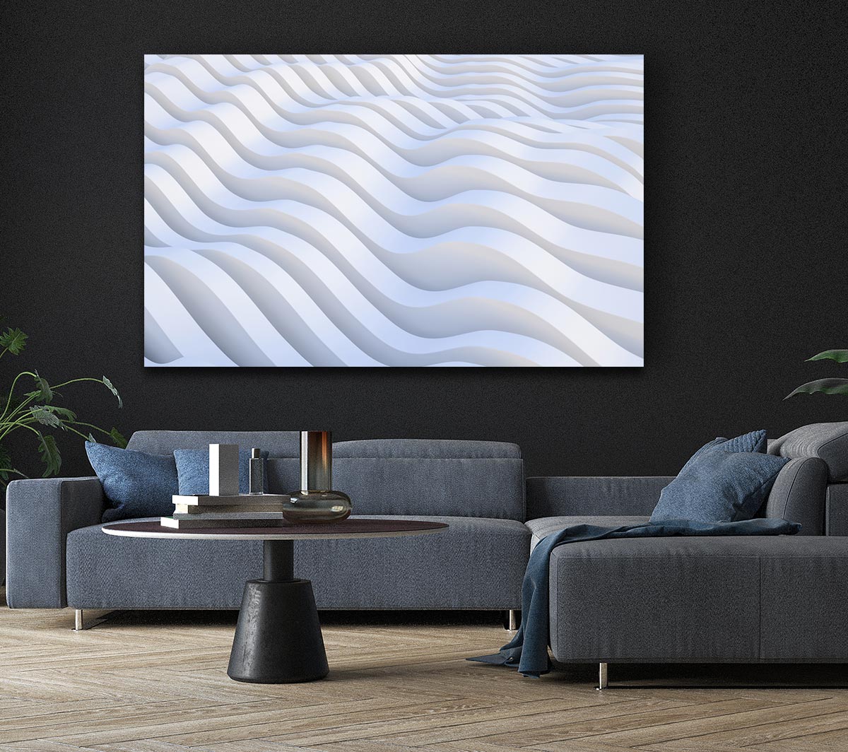 Wavy shapes in white