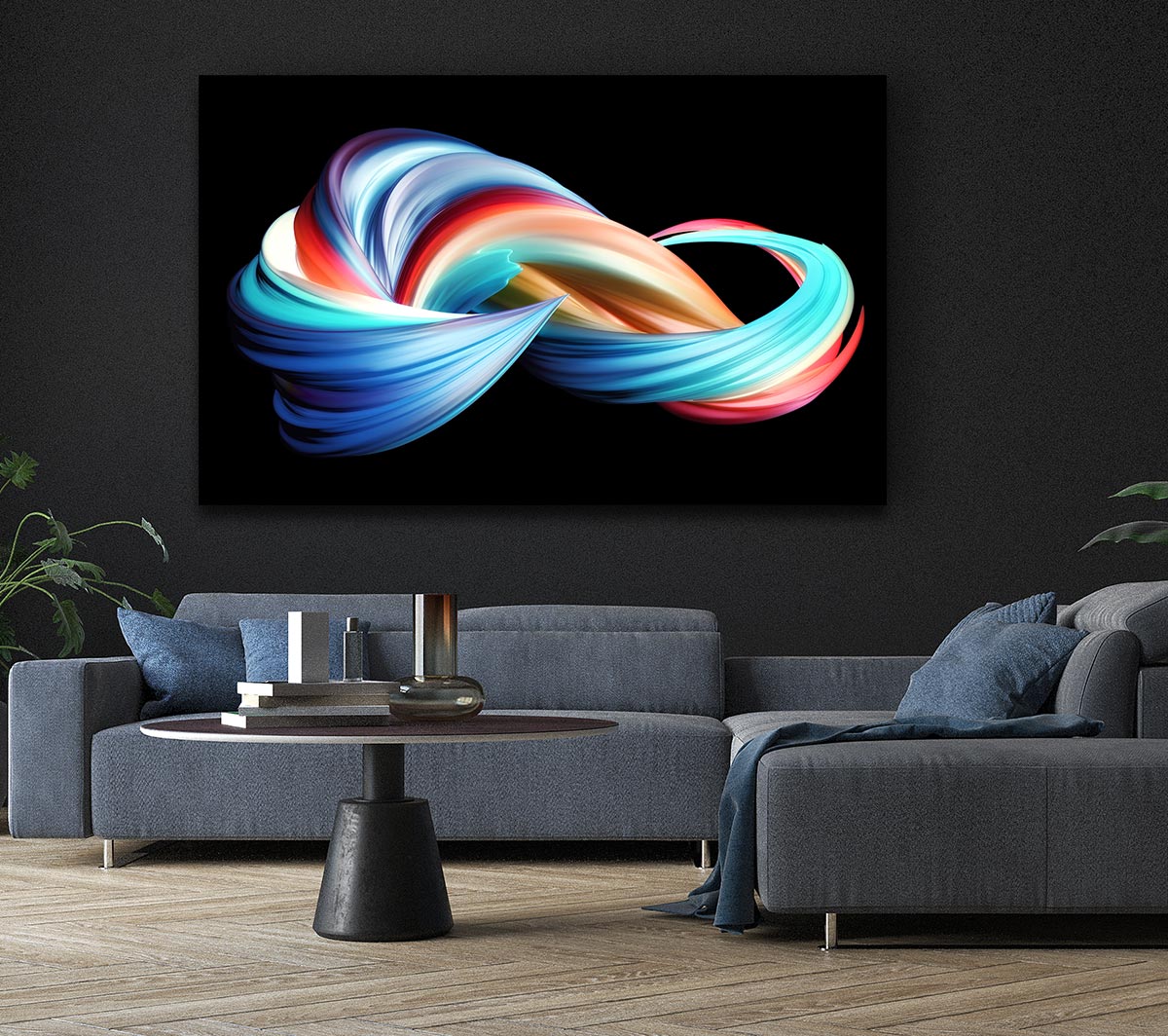 swirling jet of colours