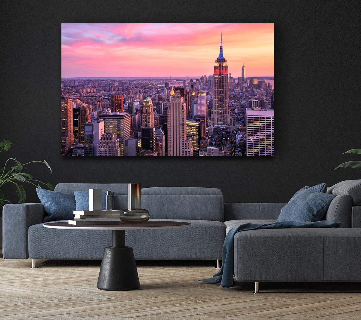 pink dusk city