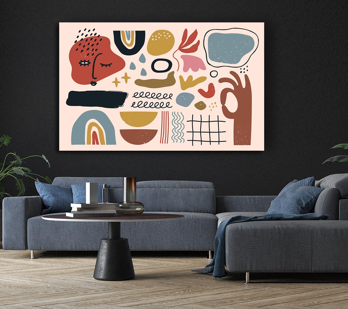 Mid Century Shapes And Faces