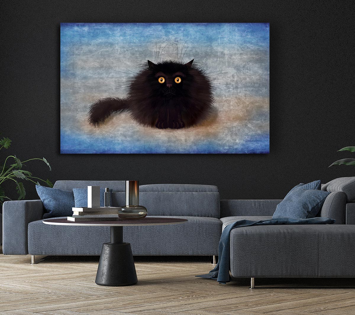 Black Fuzzy Cat