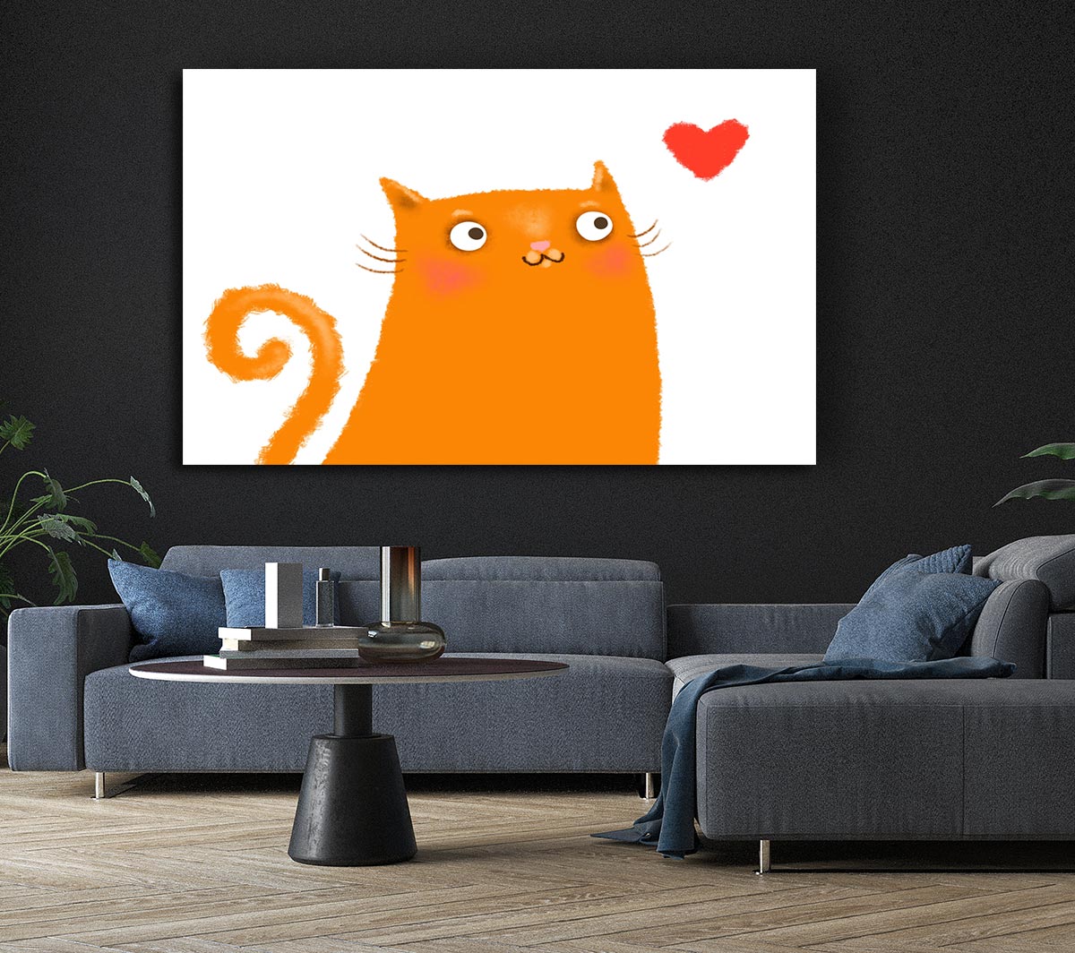 The Love Heart Orange Cat