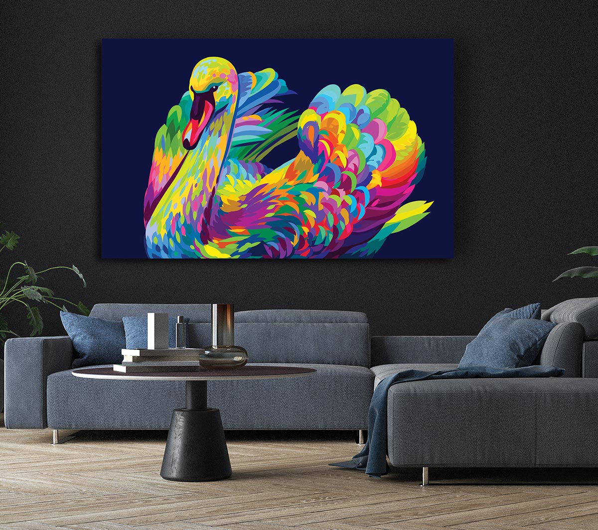 The Vibrant Swan Sitting